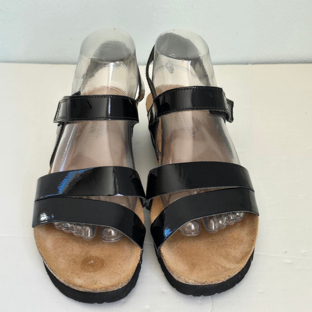 Naot Kayla Black Patent Leather Sandal Women's 10 Comfort Classic Summer Party - Picture 2 of 8